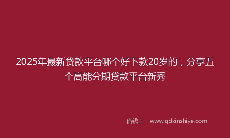 2025年最新贷款平台哪个好下款20岁的，分享五个高能分期贷款平台新秀