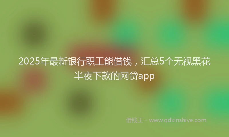 2025年最新银行职工能借钱，汇总5个无视黑花半夜下款的网贷app