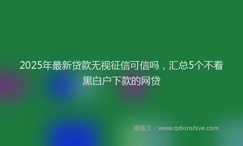 2025年最新贷款无视征信可信吗，汇总5个不看黑白户下款的网贷