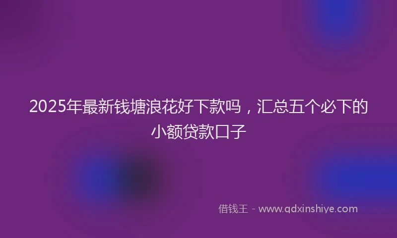2025年最新钱塘浪花好下款吗，汇总五个必下的小额贷款口子