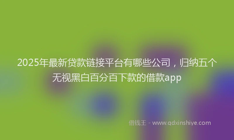 2025年最新贷款链接平台有哪些公司，归纳五个无视黑白百分百下款的借款app