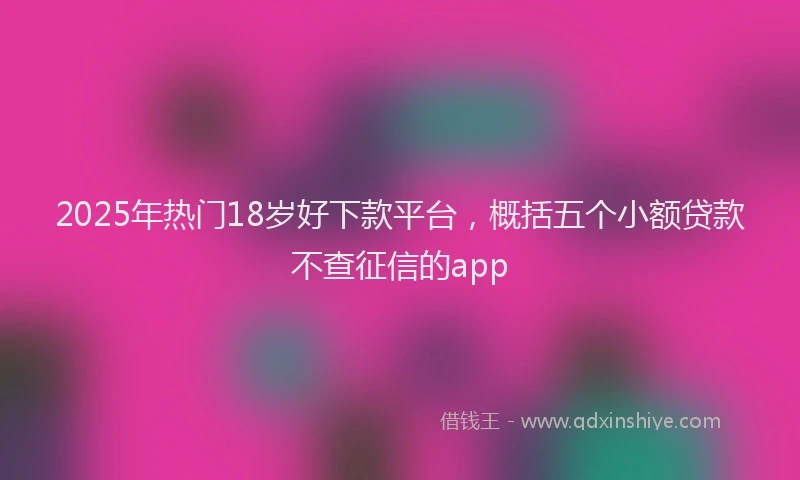 2025年热门18岁好下款平台，概括五个小额贷款不查征信的app