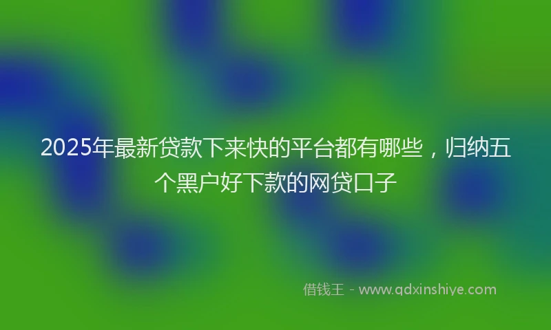 2025年最新贷款下来快的平台都有哪些，归纳五个黑户好下款的网贷口子