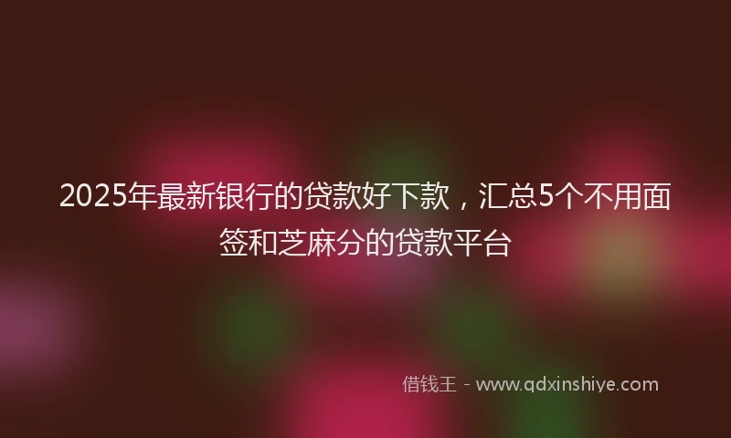 2025年最新银行的贷款好下款，汇总5个不用面签和芝麻分的贷款平台