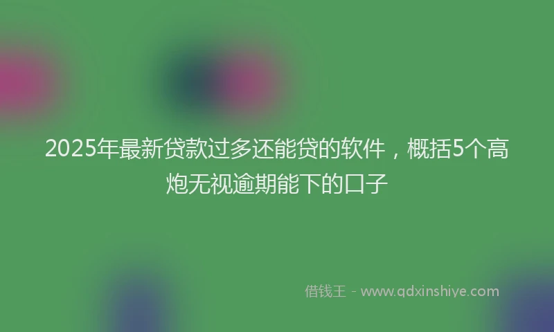2025年最新贷款过多还能贷的软件，概括5个高炮无视逾期能下的口子