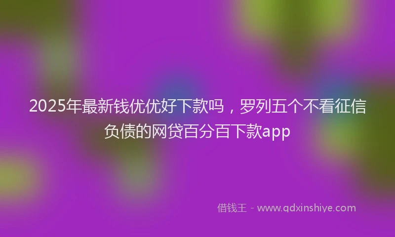 2025年最新钱优优好下款吗，罗列五个不看征信负债的网贷百分百下款app