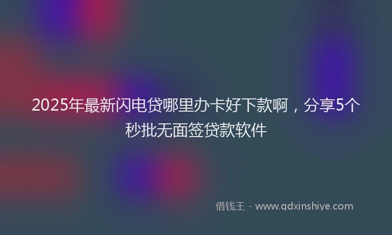 2025年最新闪电贷哪里办卡好下款啊，分享5个秒批无面签贷款软件