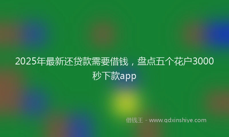 2025年最新还贷款需要借钱，盘点五个花户3000秒下款app
