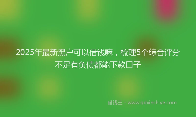 2025年最新黑户可以借钱嘛，梳理5个综合评分不足有负债都能下款口子
