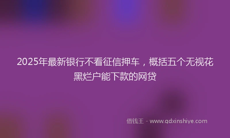 2025年最新银行不看征信押车，概括五个无视花黑烂户能下款的网贷