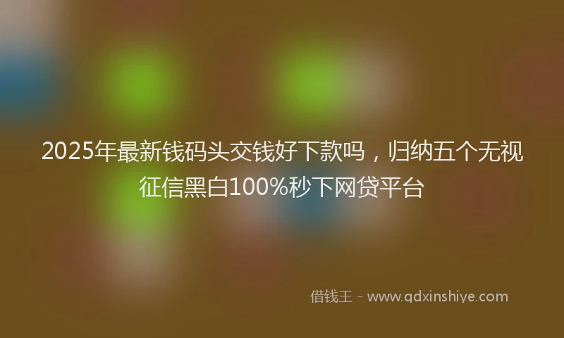 2025年最新钱码头交钱好下款吗，归纳五个无视征信黑白100%秒下网贷平台