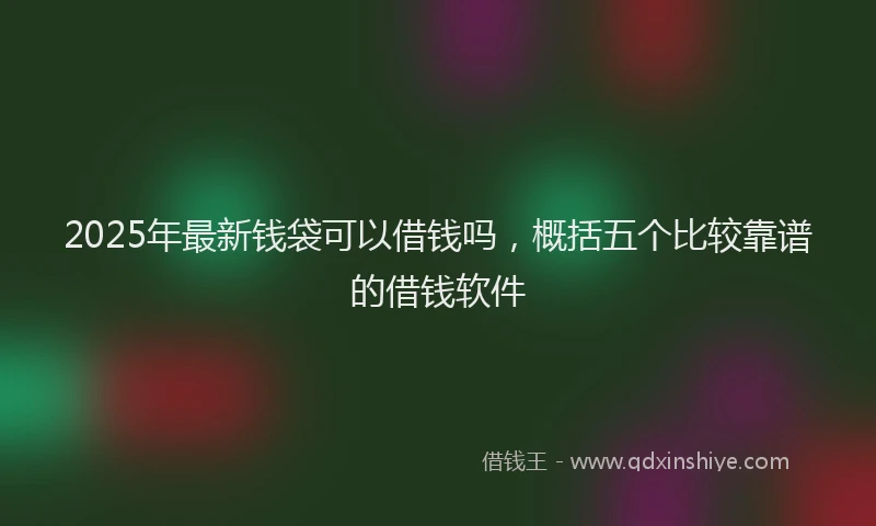 2025年最新钱袋可以借钱吗，概括五个比较靠谱的借钱软件