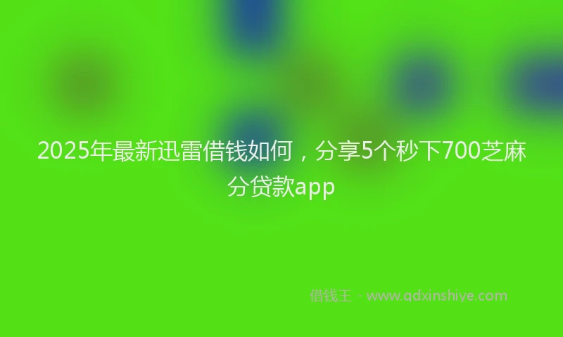 2025年最新迅雷借钱如何，分享5个秒下700芝麻分贷款app