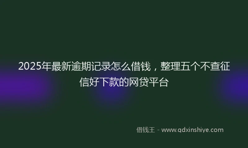 2025年最新逾期记录怎么借钱，整理五个不查征信好下款的网贷平台