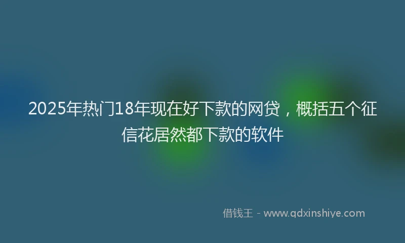 2025年热门18年现在好下款的网贷，概括五个征信花居然都下款的软件