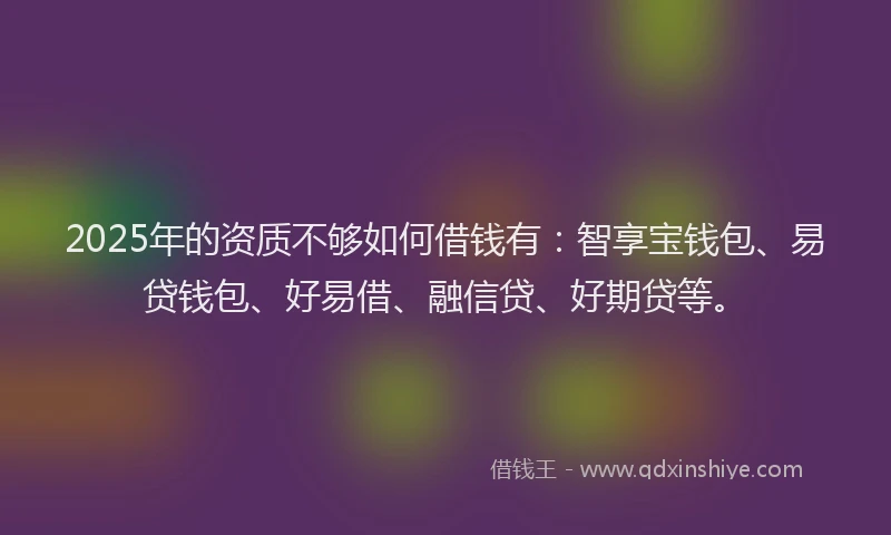 2025年的资质不够如何借钱有：智享宝钱包、易贷钱包、好易借、融信贷、好期贷等。