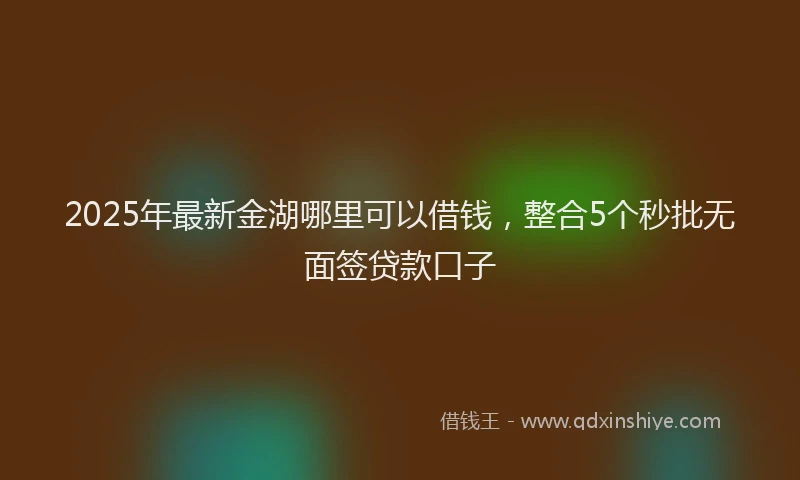 2025年最新金湖哪里可以借钱，整合5个秒批无面签贷款口子