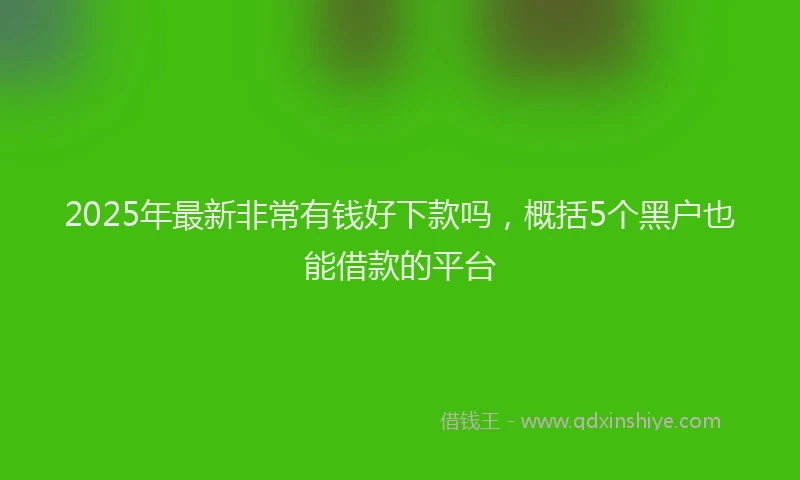 2025年最新非常有钱好下款吗，概括5个黑户也能借款的平台