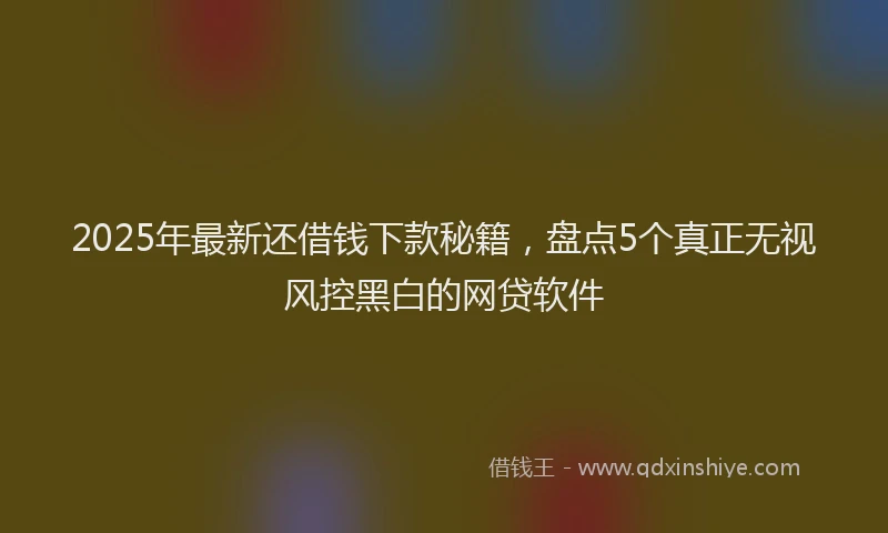 2025年最新还借钱下款秘籍，盘点5个真正无视风控黑白的网贷软件