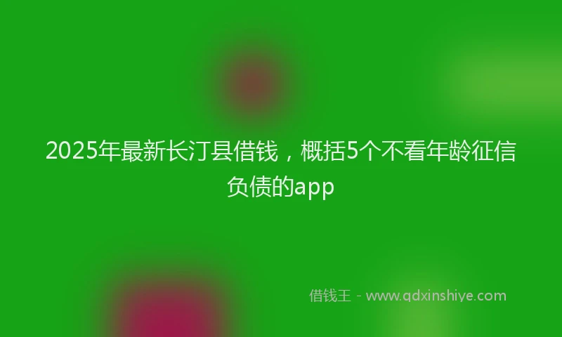 2025年最新长汀县借钱，概括5个不看年龄征信负债的app