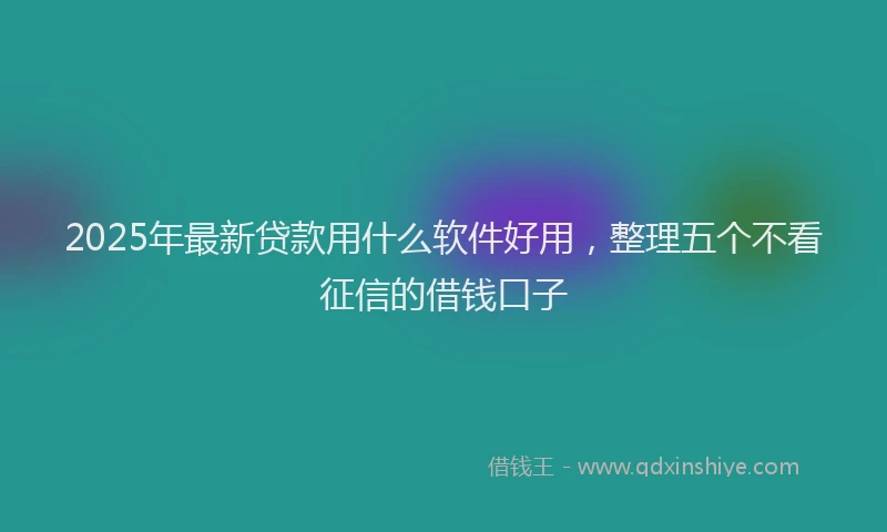 2025年最新贷款用什么软件好用，整理五个不看征信的借钱口子