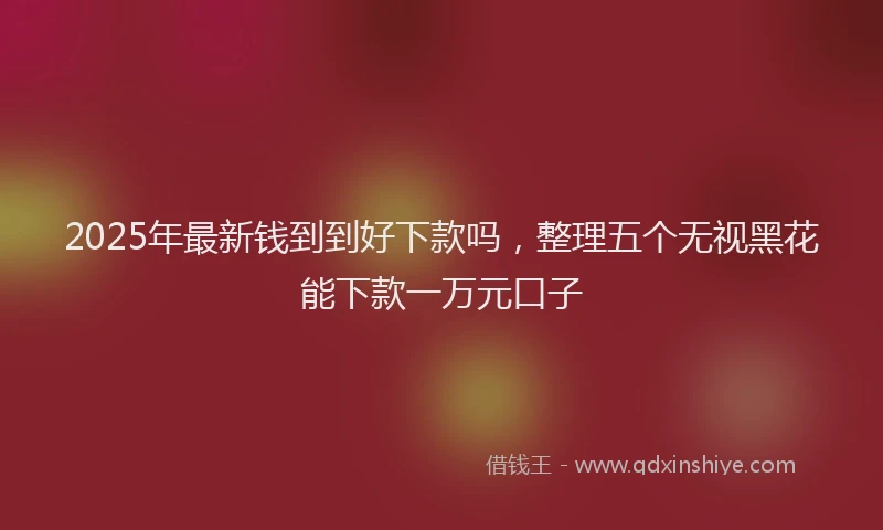 2025年最新钱到到好下款吗，整理五个无视黑花能下款一万元口子