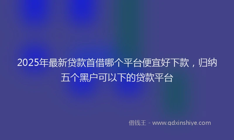 2025年最新贷款首借哪个平台便宜好下款，归纳五个黑户可以下的贷款平台