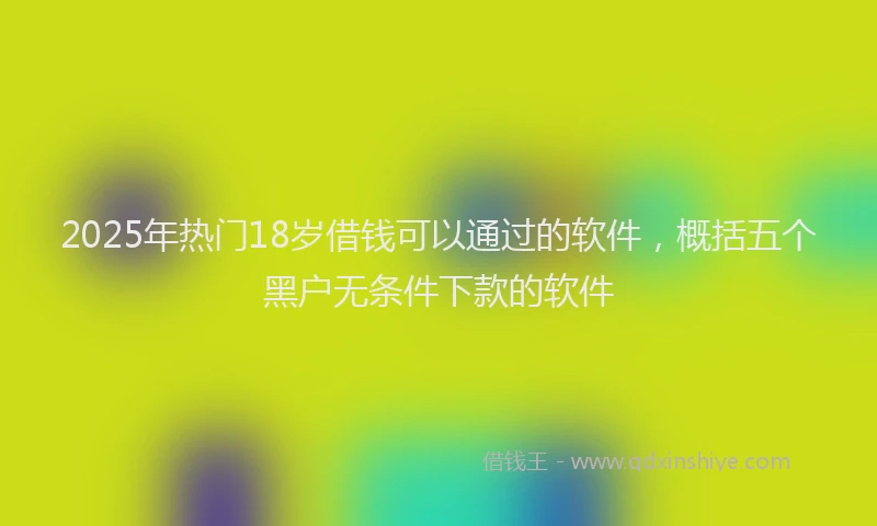 2025年热门18岁借钱可以通过的软件，概括五个黑户无条件下款的软件
