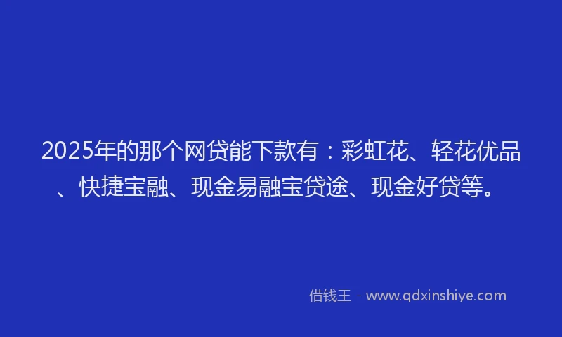 2025年的那个网贷能下款有：彩虹花、轻花优品、快捷宝融、现金易融宝贷途、现金好贷等。