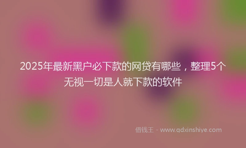 2025年最新黑户必下款的网贷有哪些，整理5个无视一切是人就下款的软件