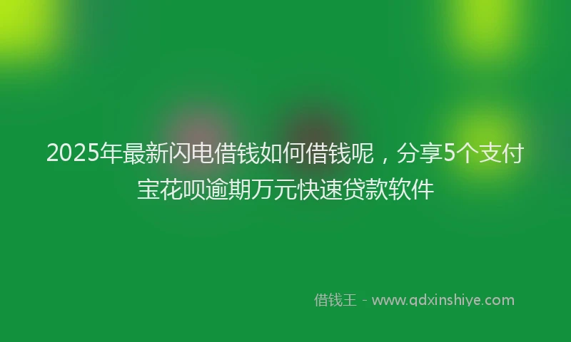 2025年最新闪电借钱如何借钱呢，分享5个支付宝花呗逾期万元快速贷款软件