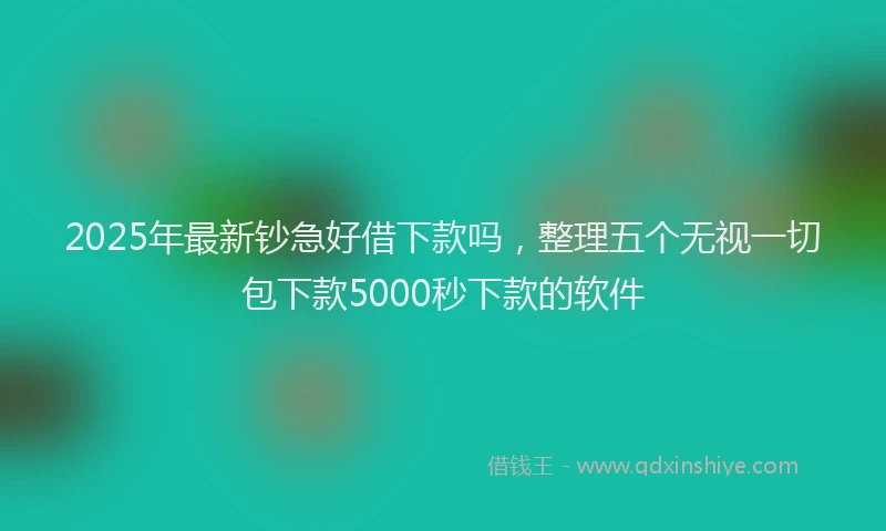 2025年最新钞急好借下款吗，整理五个无视一切包下款5000秒下款的软件