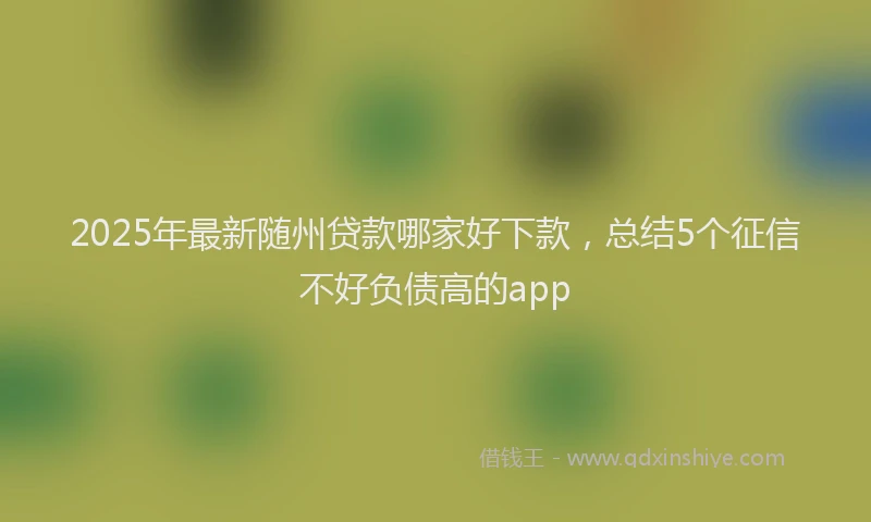 2025年最新随州贷款哪家好下款，总结5个征信不好负债高的app