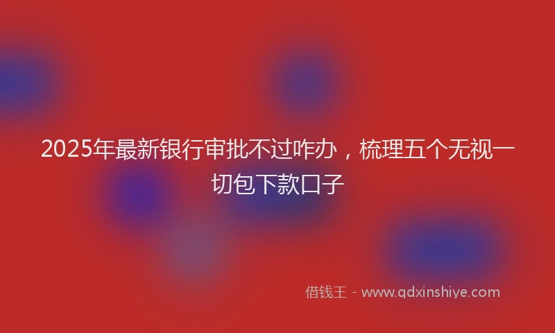 2025年最新银行审批不过咋办，梳理五个无视一切包下款口子