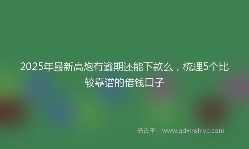 2025年最新高炮有逾期还能下款么，梳理5个比较靠谱的借钱口子
