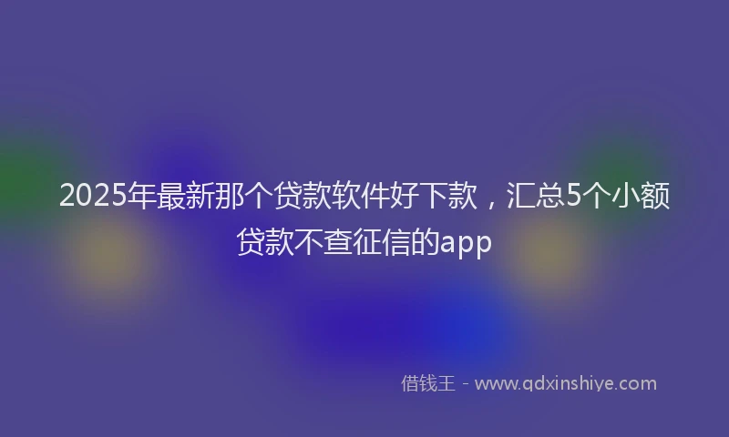 2025年最新那个贷款软件好下款，汇总5个小额贷款不查征信的app
