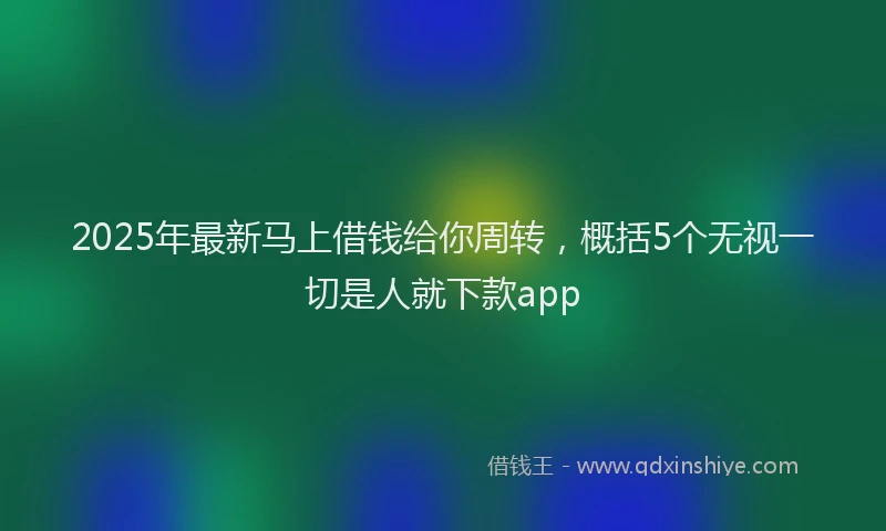 2025年最新马上借钱给你周转，概括5个无视一切是人就下款app