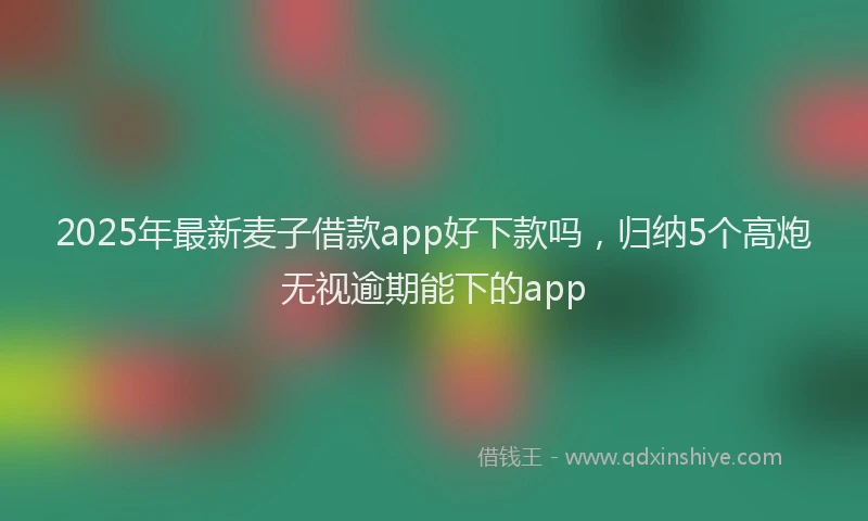 2025年最新麦子借款app好下款吗，归纳5个高炮无视逾期能下的app