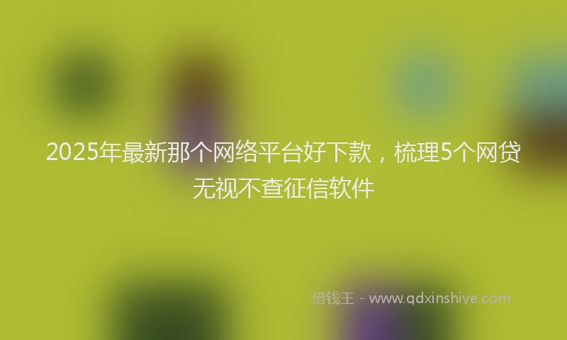 2025年最新那个网络平台好下款，梳理5个网贷无视不查征信软件