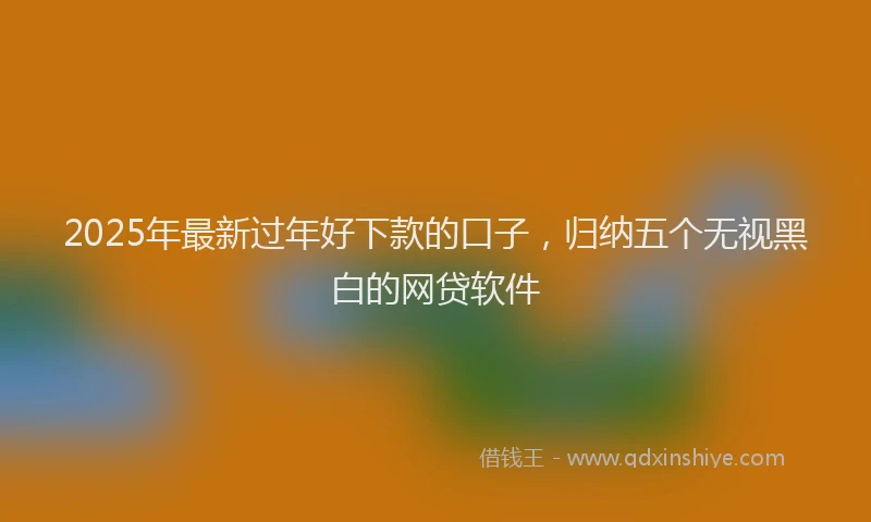 2025年最新过年好下款的口子，归纳五个无视黑白的网贷软件