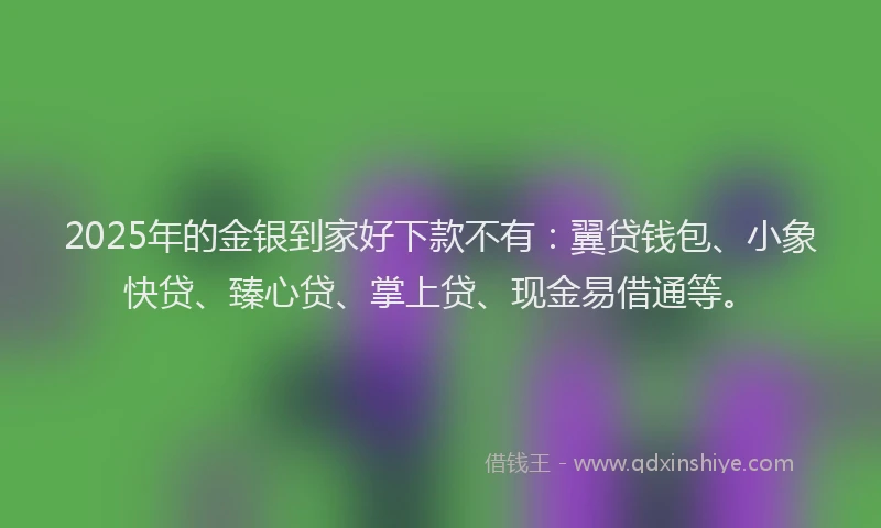 2025年的金银到家好下款不有：翼贷钱包、小象快贷、臻心贷、掌上贷、现金易借通等。