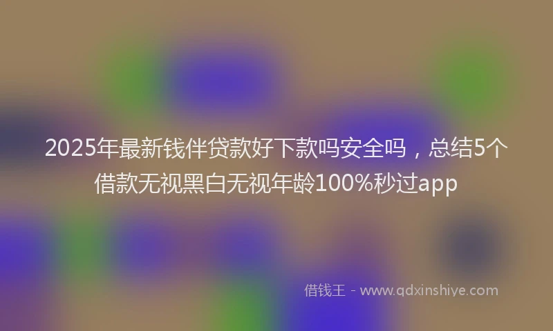 2025年最新钱伴贷款好下款吗安全吗，总结5个借款无视黑白无视年龄100%秒过app