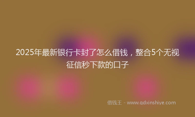 2025年最新银行卡封了怎么借钱，整合5个无视征信秒下款的口子