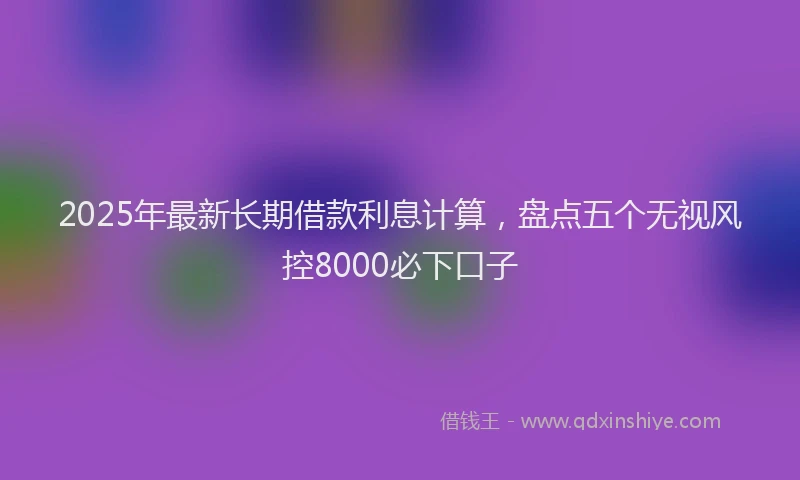 2025年最新长期借款利息计算，盘点五个无视风控8000必下口子