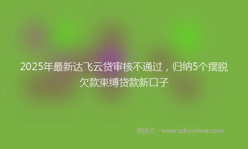 2025年最新达飞云贷审核不通过，归纳5个摆脱欠款束缚贷款新口子
