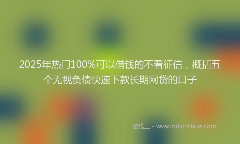 2025年热门100%可以借钱的不看征信，概括五个无视负债快速下款长期网贷的口子