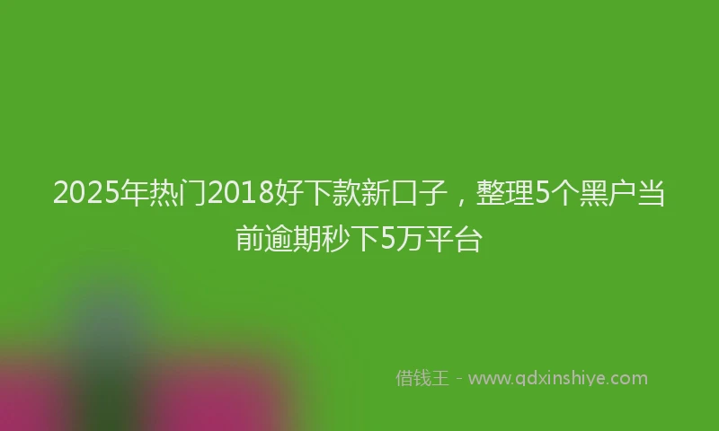 2025年热门2018好下款新口子，整理5个黑户当前逾期秒下5万平台