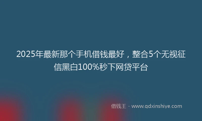 2025年最新那个手机借钱最好，整合5个无视征信黑白100%秒下网贷平台