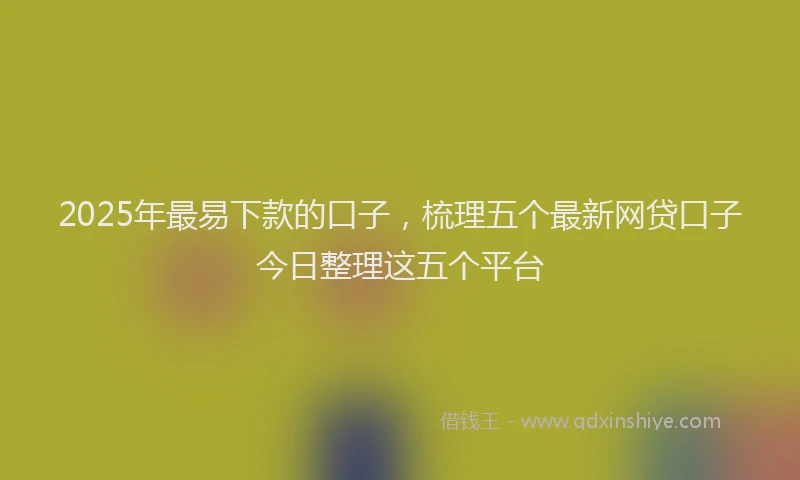 2025年最易下款的口子，梳理五个最新网贷口子今日整理这五个平台