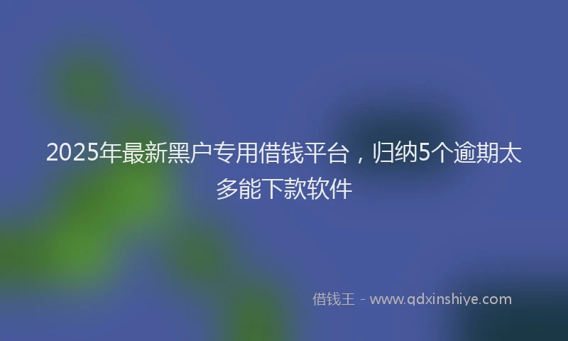 2025年最新黑户专用借钱平台，归纳5个逾期太多能下款软件